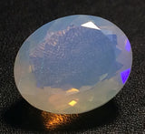 10.5x14mm Ethiopian Opal, Oval Faceted Opal, Fancy Cut Stone For Ring, Faceted Cabochon, 4.3Ct