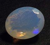 10.5x14mm Ethiopian Opal, Oval Faceted Opal, Fancy Cut Stone For Ring, Faceted Cabochon, 4.3Ct