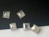 2mm Natural Square Princess Cut Faceted Grey White Diamond For Stacking Ring