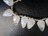 7-14 mm Rainbow Moonstone Faceted Shield Bead, Natural Both Side Faceted Fancy Beads for Necklace, 5 Pieces - PSG370