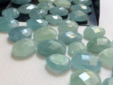 11-14mm Aquamarine Rose Cut Cabochons, Natural Aquamarine Flat Back Cabochons