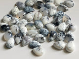 10x14mm Dendrite Opal Pear Cabochon, Natural Dendrite Opal Plain Pear Flat Back