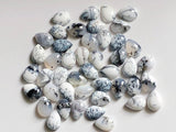 10x14mm Dendrite Opal Pear Cabochon, Natural Dendrite Opal Plain Pear Flat Back