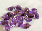 7x9mm African Amethyst Oval Cut Stone Lot, Natural Pointed Back Oval Faceted Amethyst, 18 Cts