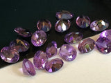 4x6mm African Amethyst Oval Cut Stone Lot, Natural Pointed Back Oval Faceted