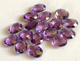 8x10mm Amethyst Cabochon Both Side Checker Cut, Natural Oval Rose Cut Amethyst