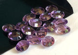 8x10mm Amethyst Cabochon Both Side Checker Cut, Natural Oval Rose Cut Amethyst