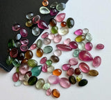 3-9mm Tourmaline Plain Mix Shape Cabochons, Natural Multi Tourmaline Flat Back