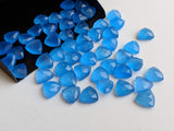 8.5mm Blue Chalcedony Fancy Trillion Cut Rose Cut Cabochon,Trillion Flat Back