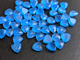 8.5mm Blue Chalcedony Fancy Trillion Cut Rose Cut Cabochon,Trillion Flat Back