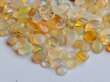 3-7mm Ethiopian Opal Plain Flat Back Cabochons, Natural Ethiopian Opal Oval