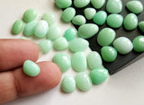 8-10mm Chrysoprase Cabochons, Natural Plain Free Form Shape Chrysoprase