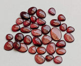 6-10mm Garnet Cabochons, 5 Pcs Natural Plain Free Form Shape Garnet Flat Back