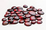 6-10mm Garnet Cabochons, 5 Pcs Natural Plain Free Form Shape Garnet Flat Back