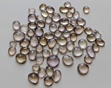 8.5-12mm Ametrine Rose Cut Cabochons, Ametrine Free Form Shape Faceted
