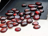 6-10mm Garnet Cabochons, 5 Pcs Natural Plain Free Form Shape Garnet Flat Back