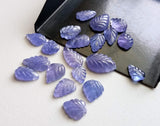 6x8mm - 9x13mm Tanzanite Cabochons, Natural Hand Carved Leaf Shape Cabochons