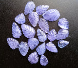6x8mm - 9x13mm Tanzanite Cabochons, Natural Hand Carved Leaf Shape Cabochons