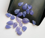 6x8mm - 9x13mm Tanzanite Cabochons, Natural Hand Carved Leaf Shape Cabochons