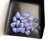 6x8mm - 9x13mm Tanzanite Cabochons, Natural Hand Carved Leaf Shape Cabochons