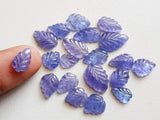 6x8mm - 9x13mm Tanzanite Cabochons, Natural Hand Carved Leaf Shape Cabochons