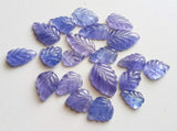 6x8mm - 9x13mm Tanzanite Cabochons, Natural Hand Carved Leaf Shape Cabochons