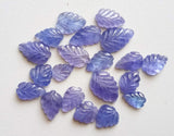 6x8mm - 9x13mm Tanzanite Cabochons, Natural Hand Carved Leaf Shape Cabochons