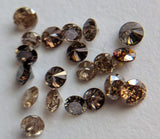 Solitaire Diamond, 3.5-4mm Cognac Polished 3 Pcs Brown Faceted Brilliant Round Cut Diamond for Ring - PDD793