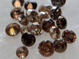 Solitaire Diamond, 3-3.5mm Cognac Polished 5 Pcs Brown Faceted Brilliant Round Cut Diamond for Ring - PDD792