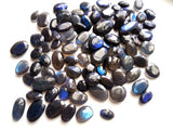9-12mm Labradorite Rose Cut Cabochons, Natural Rose Cut Free Form Shape Labradorite Flat Back Cabochons (5 Pcs To 10 Pcs) - PDG242Z