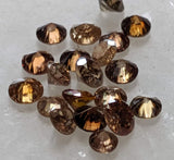 Solitaire Diamond, 3.5-4mm Cognac Polished 3 Pcs Brown Faceted Brilliant Round Cut Diamond for Ring - PDD793