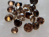 Solitaire Diamond, 3-3.5mm Cognac Polished 5 Pcs Brown Faceted Brilliant Round Cut Diamond for Ring - PDD792