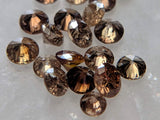 Solitaire Diamond, 3-3.5mm Cognac Polished 5 Pcs Brown Faceted Brilliant Round Cut Diamond for Ring - PDD792