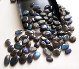9-12mm Labradorite Rose Cut Cabochons, Natural Rose Cut Free Form Shape Labradorite Flat Back Cabochons (5 Pcs To 10 Pcs) - PDG242Z