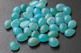 Natural Amazonite Pear Cabochons 5x7mm Sea Green Flat Back Gemstones Jewelry
