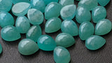 Natural Amazonite Pear Cabochons 5x7mm Sea Green Flat Back Gemstones Jewelry