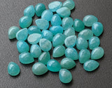 Natural Amazonite Pear Cabochons 5x7mm Sea Green Flat Back Gemstones Jewelry