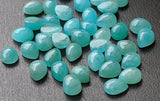 Natural Amazonite Pear Cabochons 5x7mm Sea Green Flat Back Gemstones Jewelry