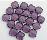 15mm Purple Hydro Quartz Fancy Floral Cabochon, Purple Hydro Quartz Clover Shape
