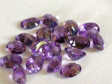 5x7mm African Amethyst Oval Cut Stone Lot, Natural Pointed Back Faceted 10Pcs
