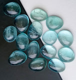 8-10mm Blue Apatite Cabochons, 5 Pcs Natural Plain Free Form Shape Blue Apatite