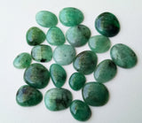 9-12mm Emerald Plain Cabochons, Natural Emerald Plain Flat Back Cabochons