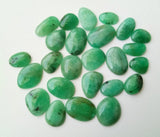 9-12mm Emerald Plain Cabochons, Natural Emerald Free Form Flat Back Cabochons