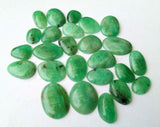 9-12mm Emerald Plain Cabochons, Natural Emerald Free Form Flat Back Cabochons