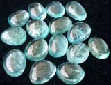 8-10mm Blue Apatite Cabochons, 5 Pcs Natural Plain Free Form Shape Blue Apatite