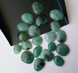 9-12mm Emerald Plain Cabochons, Natural Emerald Plain Flat Back Cabochons