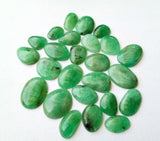 9-12mm Emerald Plain Cabochons, Natural Emerald Free Form Flat Back Cabochons