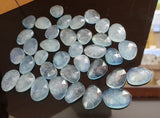 14-16mm Aquamarine Rose Cut Cabochons, Natural Faceted Free Form Shape