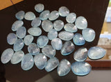 12-14mm Aquamarine Rose Cut Flat Back Cabochons, 2 Pcs Natural Aquamarine