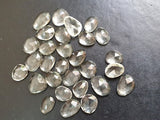 10.5-13mm Green Amethyst Cabochons, Natural Faceted Free Form Shape Green